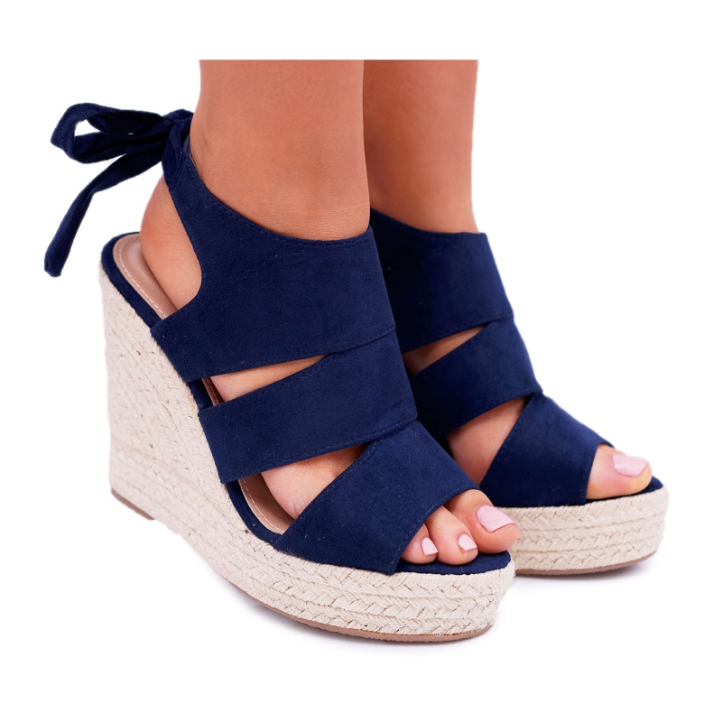 BUGO Sandali da donna con zeppa Yenga Wedge blu navy