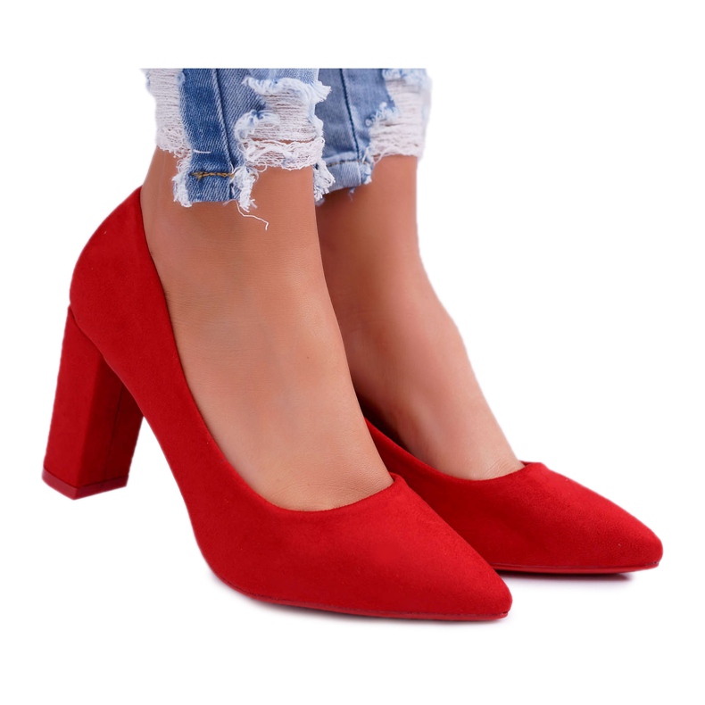 SEA Décolleté Con Tacco In Pelle Scamosciata Rosso Lampone