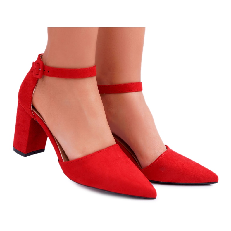 FRJEIN Décolleté Da Donna Con Tacco In Spitz Rosso Elegante