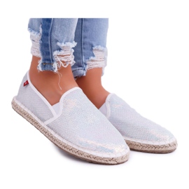 Espadrillas da donna Big Star Paillettes iridescenti Bianche DD274A162 bianca