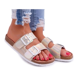 Pantofole da donna dorate Big Star DD274135 d'oro