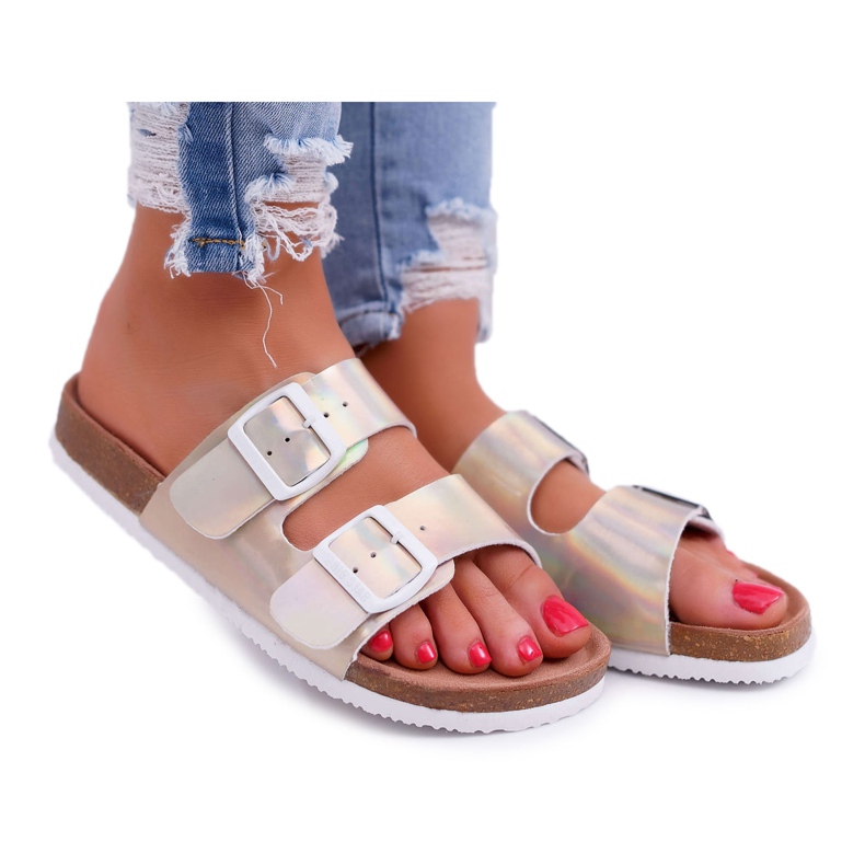 Pantofole da donna dorate Big Star DD274135 d'oro