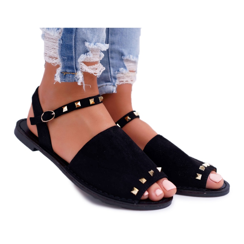 Sandali Donna Lu Boo Scamosciato Nero Silena