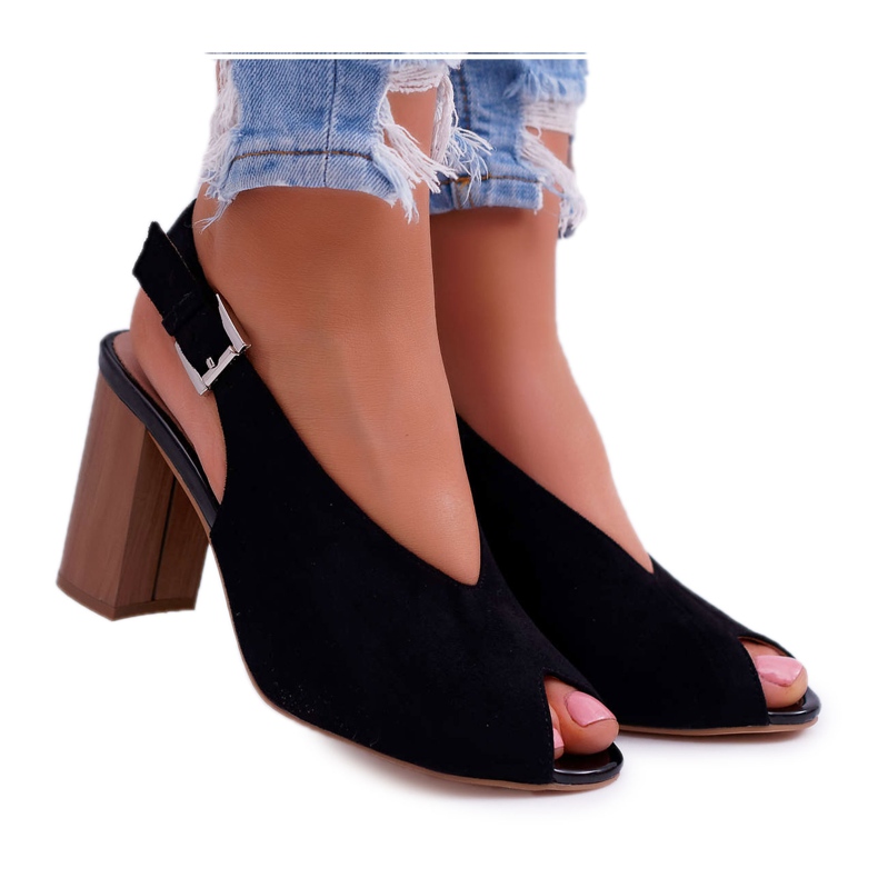 EVE Sandali Donna Camoscio Nero Celian