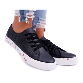 EVE Sneakers Da Donna Con Fiori Traforati Neri Loriann nero