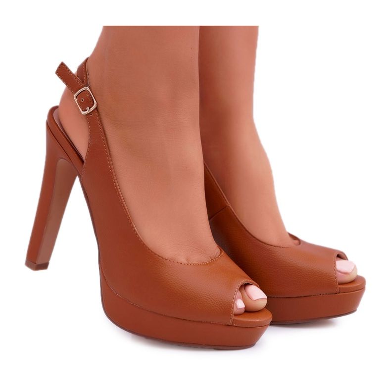 Moow Sandali da donna con tacco alto Cammello Lorajn marrone