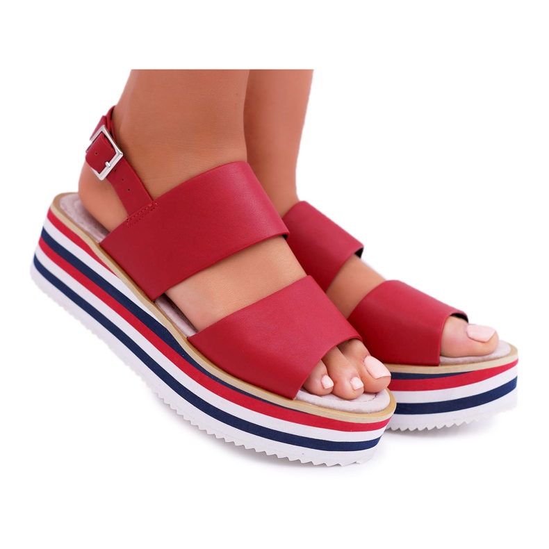 Moow Sandali da donna sulla piattaforma Aurera rossa rosso