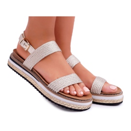 Moow Sandali da donna sulle espadrillas Piattaforma dorata di Sarabel d'oro