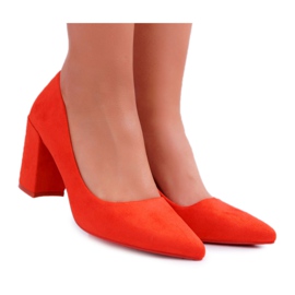 SEA Décolleté con tacco da donna in camoscio arancione Neshka arancia