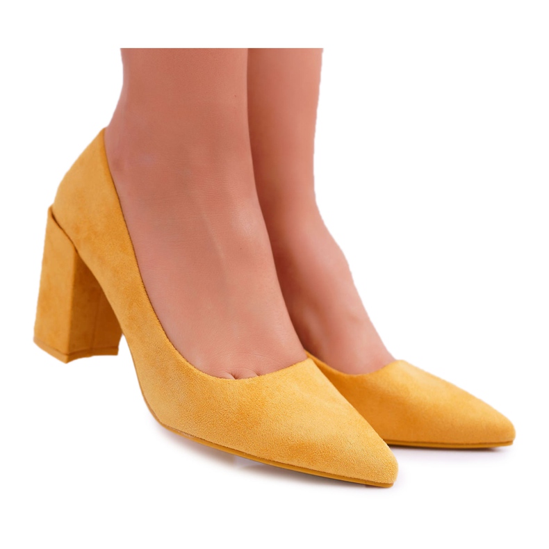 PS1 Décolleté con tacco da donna in camoscio giallo Neshka