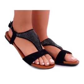 EVE Sandali Donna Flat Nero Sorsano