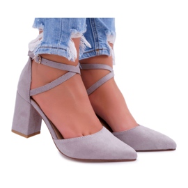 PS1 Décolleté con tacco da donna in Spitz Grey Traffic grigio