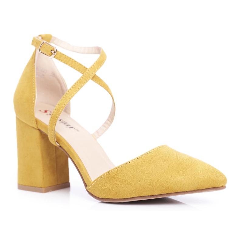 PS1 Décolleté con tacco da donna con traffico giallo