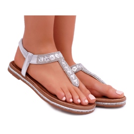FRBS Sandali Donna Slip-on Con Zirconi Argento Mabellena grigio
