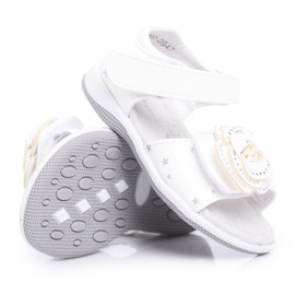 EVE Sandali Per Bambini Con Velcro Per Ragazze White Flamenco bianco