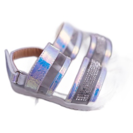 FRROCK Sandali Da Bambina Con Velcro Per Bambina Petrol White Matylda bianco multicolore