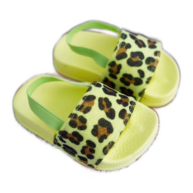 FRROCK Pantofole Bambina Broccato Leopard Lime Rimia multicolore verde