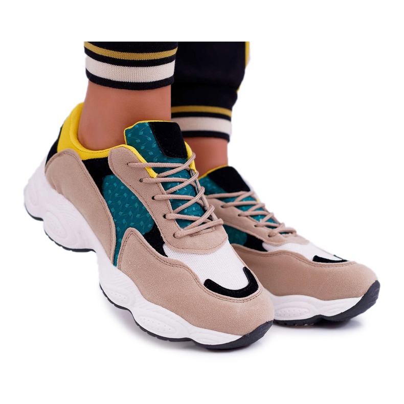 NFR Scarpe Sportive Donna Camoscio Verde Giallo Lollipop multicolore