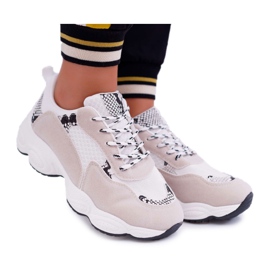 NFR Scarpe Sportive Donna Camoscio Serpente Bianco Lollipop grigio