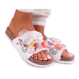 SEA Ciabatte Donna Con Fiori Bianco Enrissa bianca