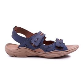 Mario Boschetti Sandali da uomo in pelle blu navy Lop