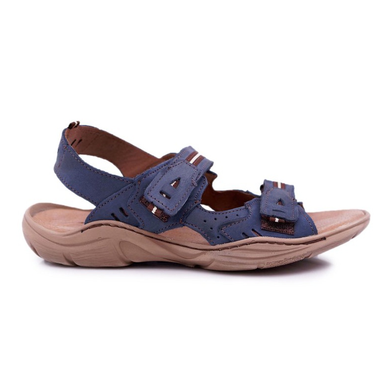 Mario Boschetti Sandali da uomo in pelle blu navy Lop