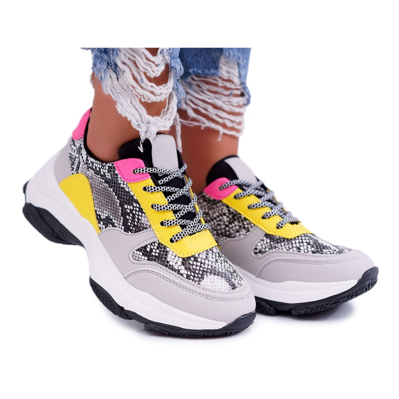 Scarpe Sportive da Donna Serpente Suola Spessa Sevana grigio multicolore