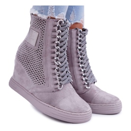 Sneakers Donna Lu Boo Scamosciato Traforato Grigio Clamma