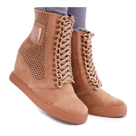 Sneakers Donna Lu Boo Scamosciato Traforato Cammello Clamma marrone