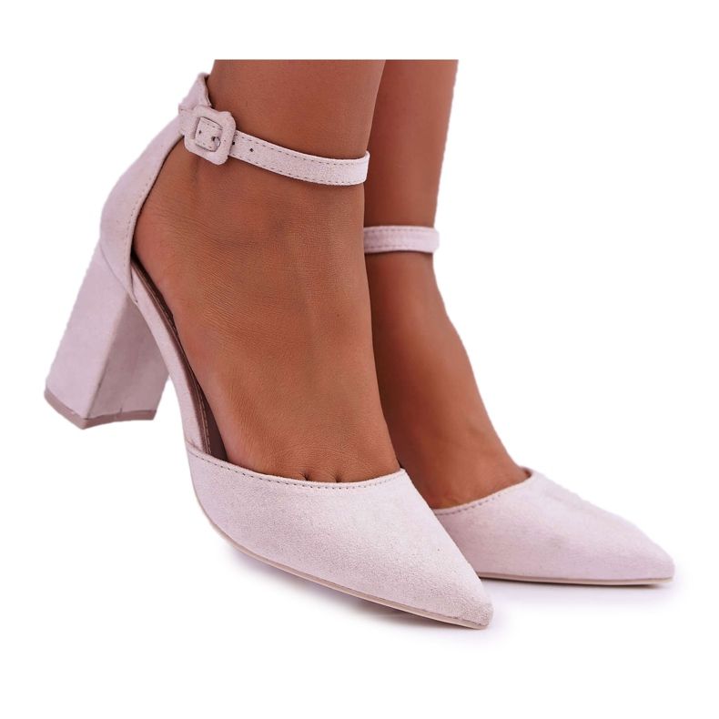 PS1 Décolleté Da Donna Con Tacco In Pelle Scamosciata Beige Harye multicolore rosa