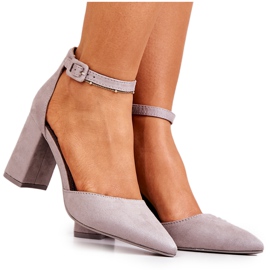 PS1 Décolleté con tacco da donna in camoscio grigio Harye