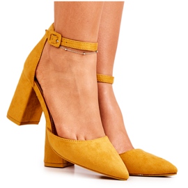 PS1 Décolleté con tacco da donna in camoscio giallo Harye