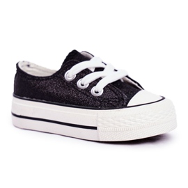 FRROCK Sneakers da bambino in broccato nero Misty