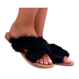 Ciabatte Da Donna Con Pelliccia Lu Boo Black Pimmer nero