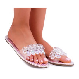 Ciabatte Da Donna Con Cubic Zirconia Lu Boo Petrol Pink Mediana rosa