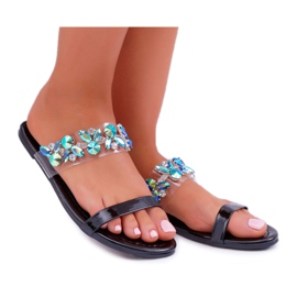 Ciabatte Donna Lu Boo Elegant Con Cubic Zirconia Elementare Nero