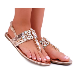 Sandali Donna Lu Boo Petrolio Cristalli Oro Rosa Sonne