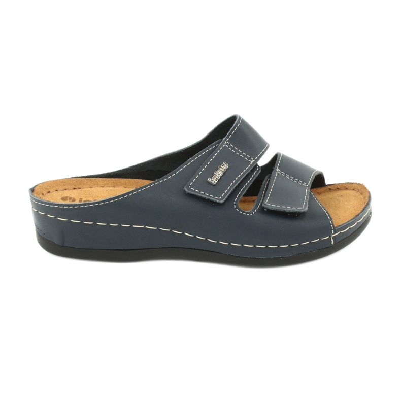 Pantofole in pelle inblu da donna 158d106 blu navy