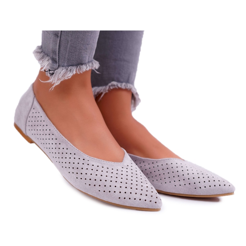 Ballerine da donna Lu Boo Openwork Grey Dessert grigio