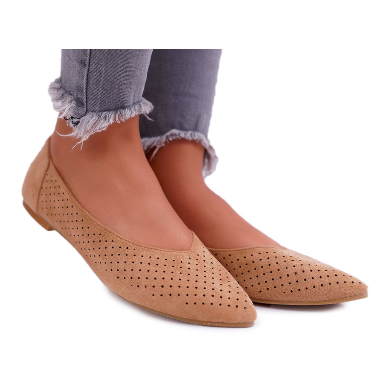 Ballerine da donna Lu Boo Openwork Camel Dessert marrone