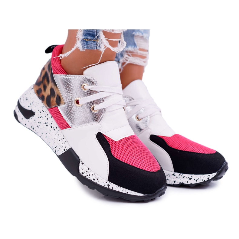Scarpe Sportive da Donna Lu Boo Con Motivo Leopardato Bianco Malibu multicolore