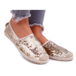 Espadrillas da donna Lu Boo Gold Paillettes Destino d'oro