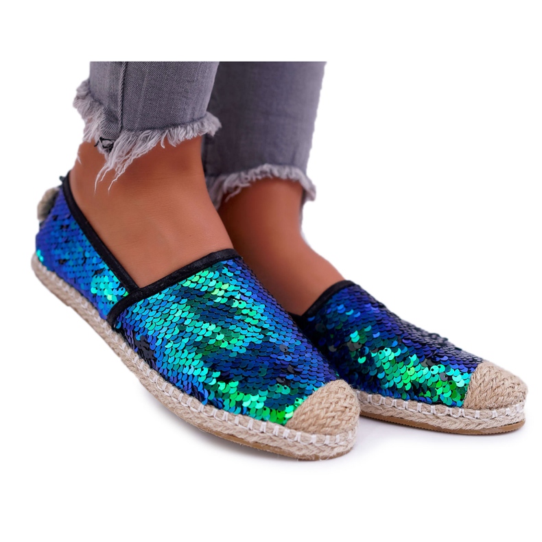 Espadrillas da donna Lu Boo Green Paillettes Destino verde