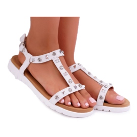 Sandali Lu Boo da donna bianchi con borchie Mariachi bianco