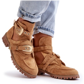 Lu Boo Stivali con cut-out in pelle scamosciata Camel Rock Girl marrone