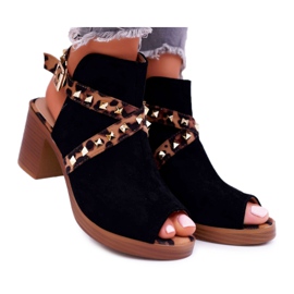 Sandali Donna Con Tacco Alto Lu Boo Nero 318-30 Fiode