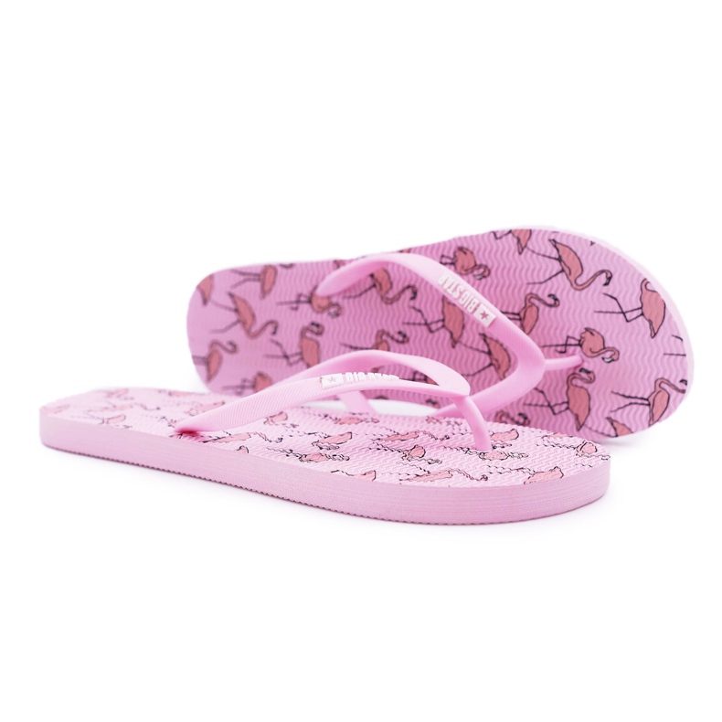 Pantofole da donna Infradito Big Star Pink Flamingos AA274A176 rosa
