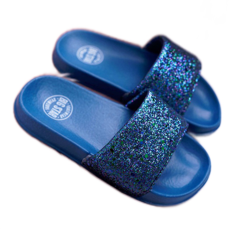 Pantofole per bambini e ragazzi Big Star Broccato blu navy AA374089