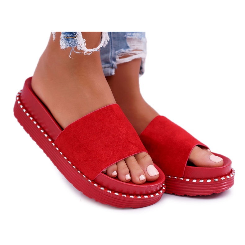 Pantofole Alte Donna Rosso Kadela