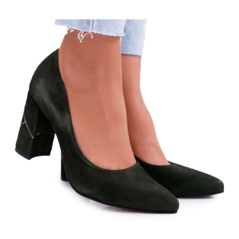 Décolleté Donna Laura Messi Suede Olive 2050 Tiffany verde